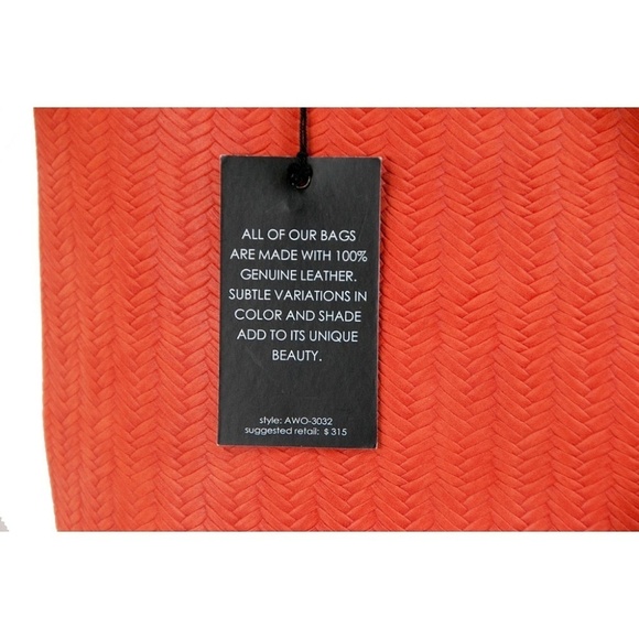 Treesje Orange Woven Leather Oranzer Tote Bag - Picture 2 of 6